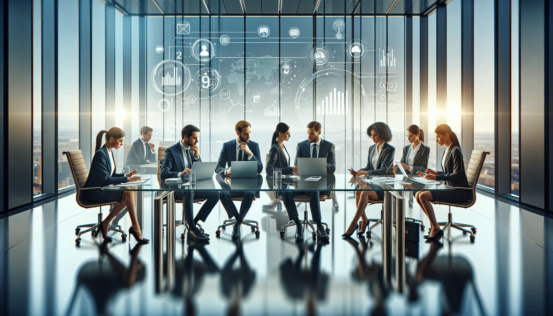 diverse team collaborating in a modern office setting.