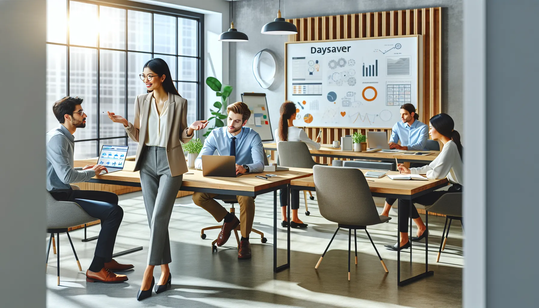 professionals discussing their positive experiences with a productivity tool.