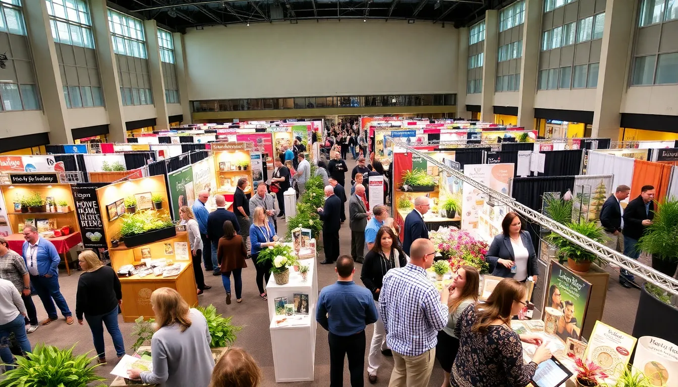 attendees exploring booths at the Lansing Home and Garden Show.