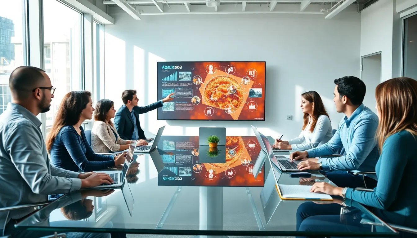 diverse team discussing innovative principles in a modern office.