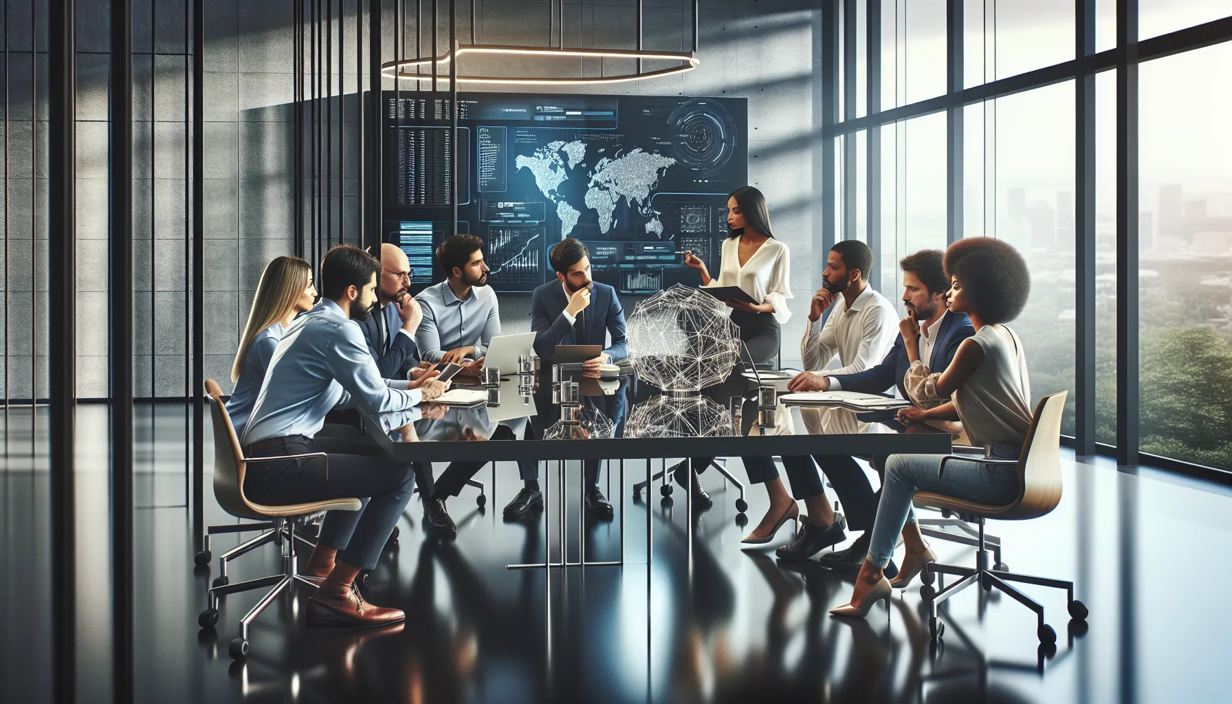 diverse IT team discussing future of IP address management in a modern office.