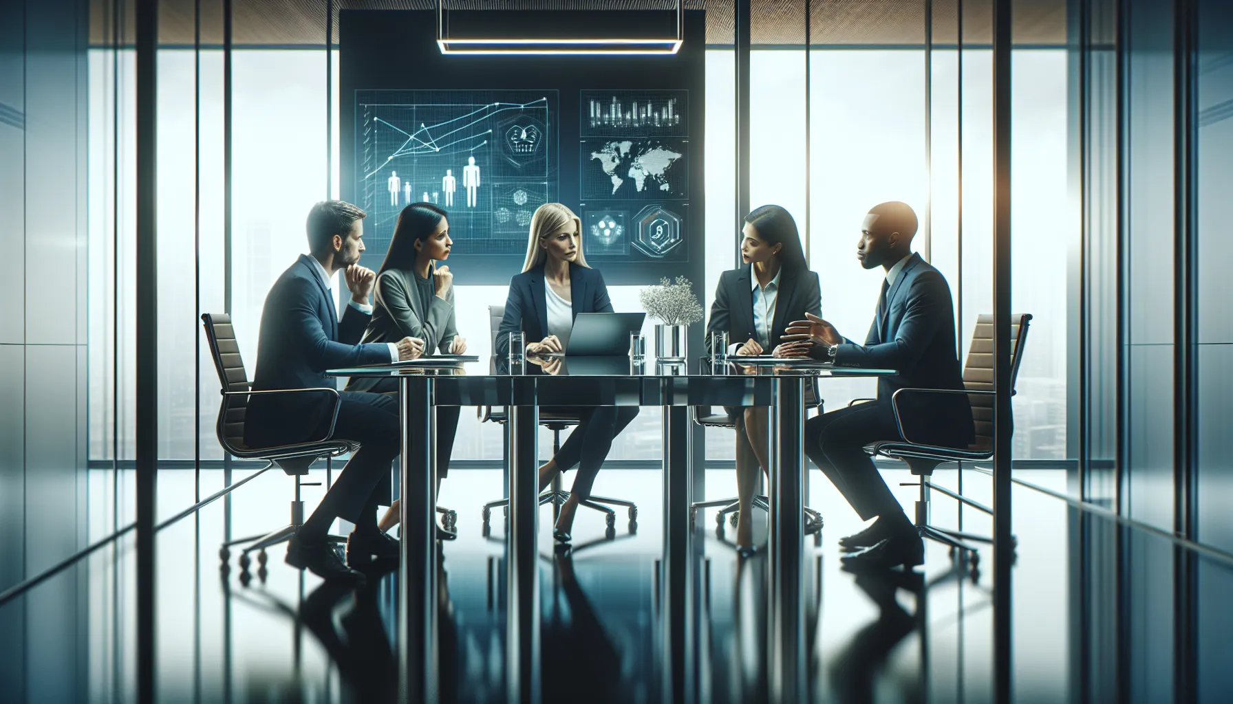 diverse team discussing technology challenges in a modern office.