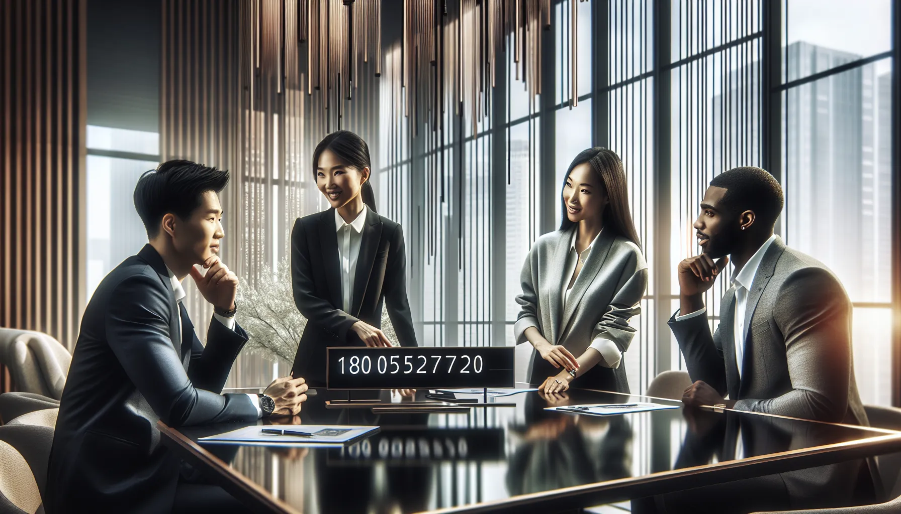 diverse professionals discussing communication in a modern office.