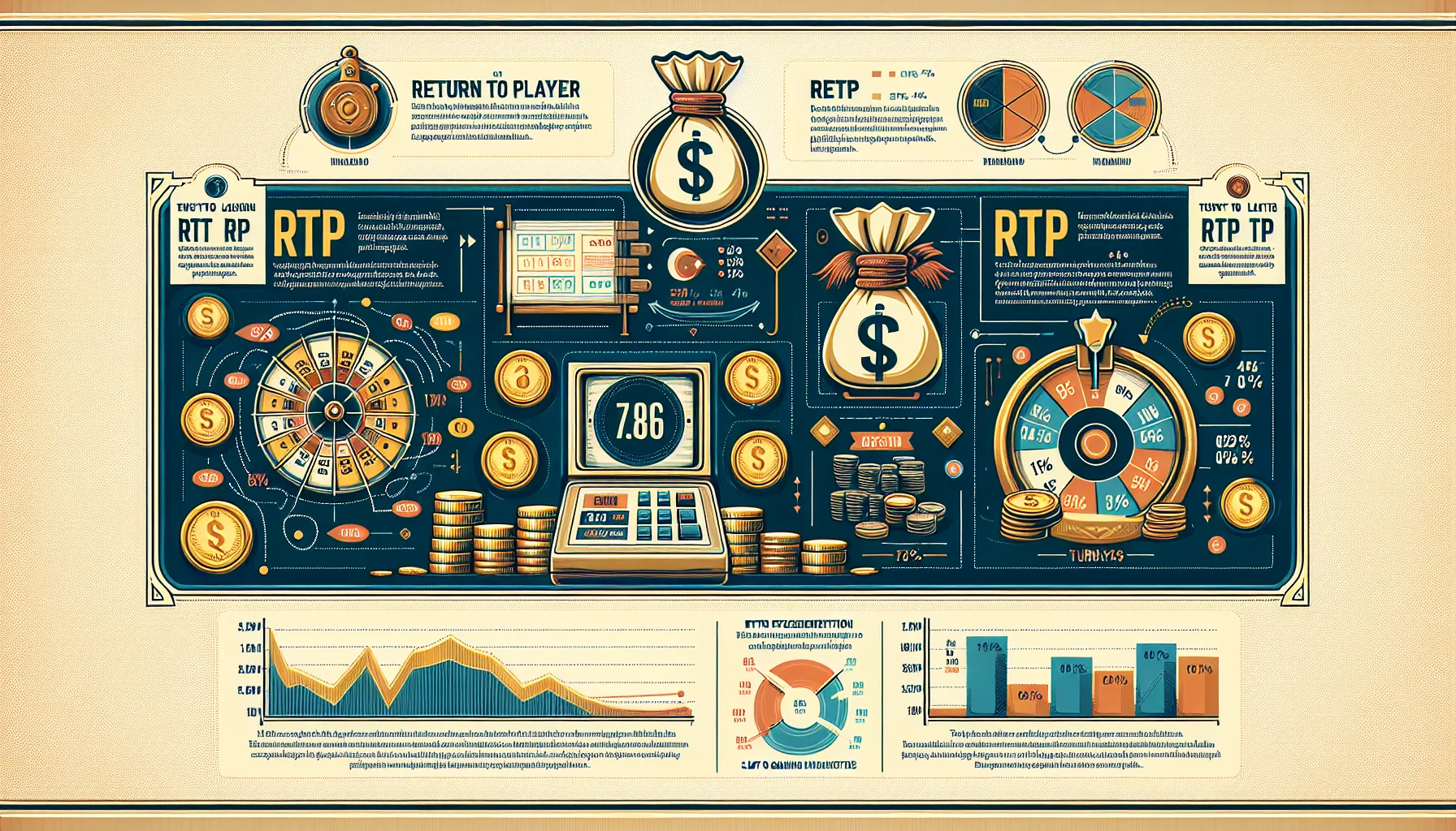 Infographic explaining the concept and calculation methods of RTP in Turkish slot games.