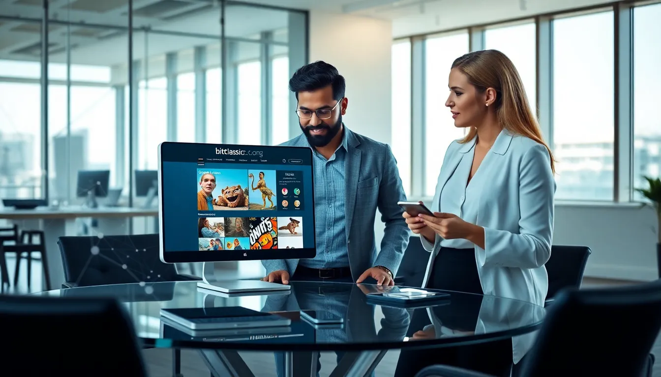 professionals discussing NFTs in a modern digital workspace.