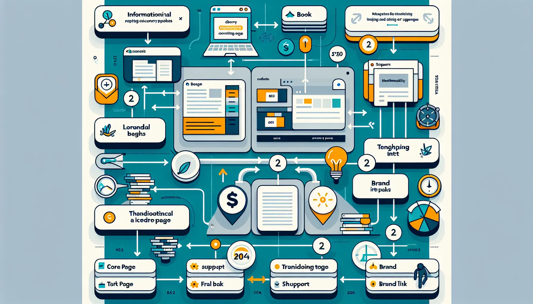 Infographic mapping secondary keywords by intent and priority for a UK site.