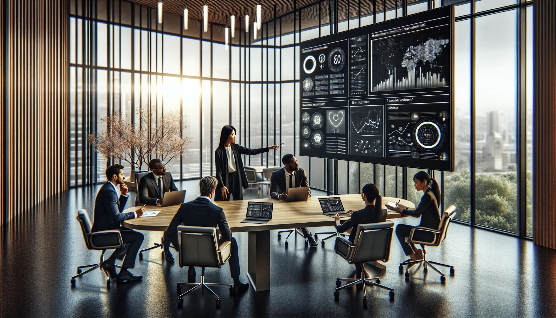 diverse team collaborating over Pey_Silv framework in a modern office.