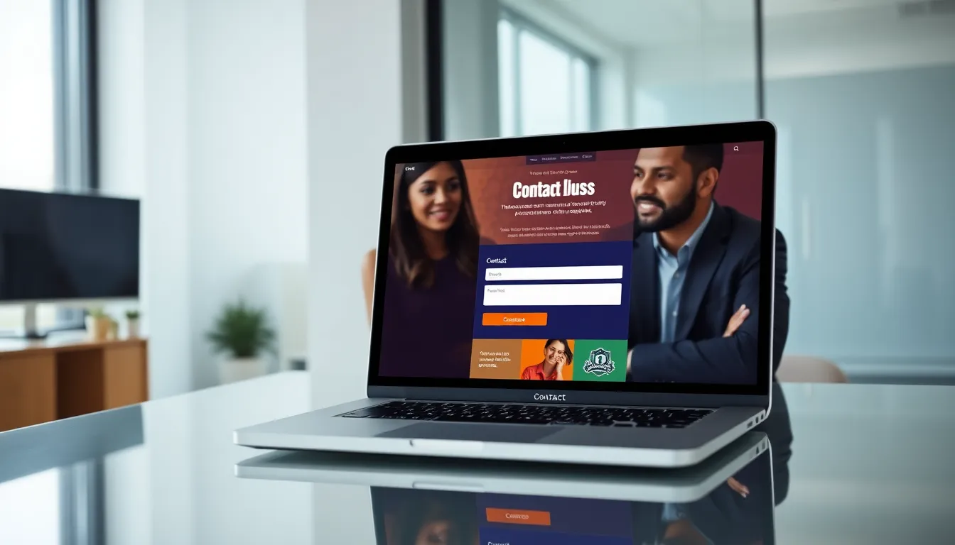 modern contact page design for a sports website