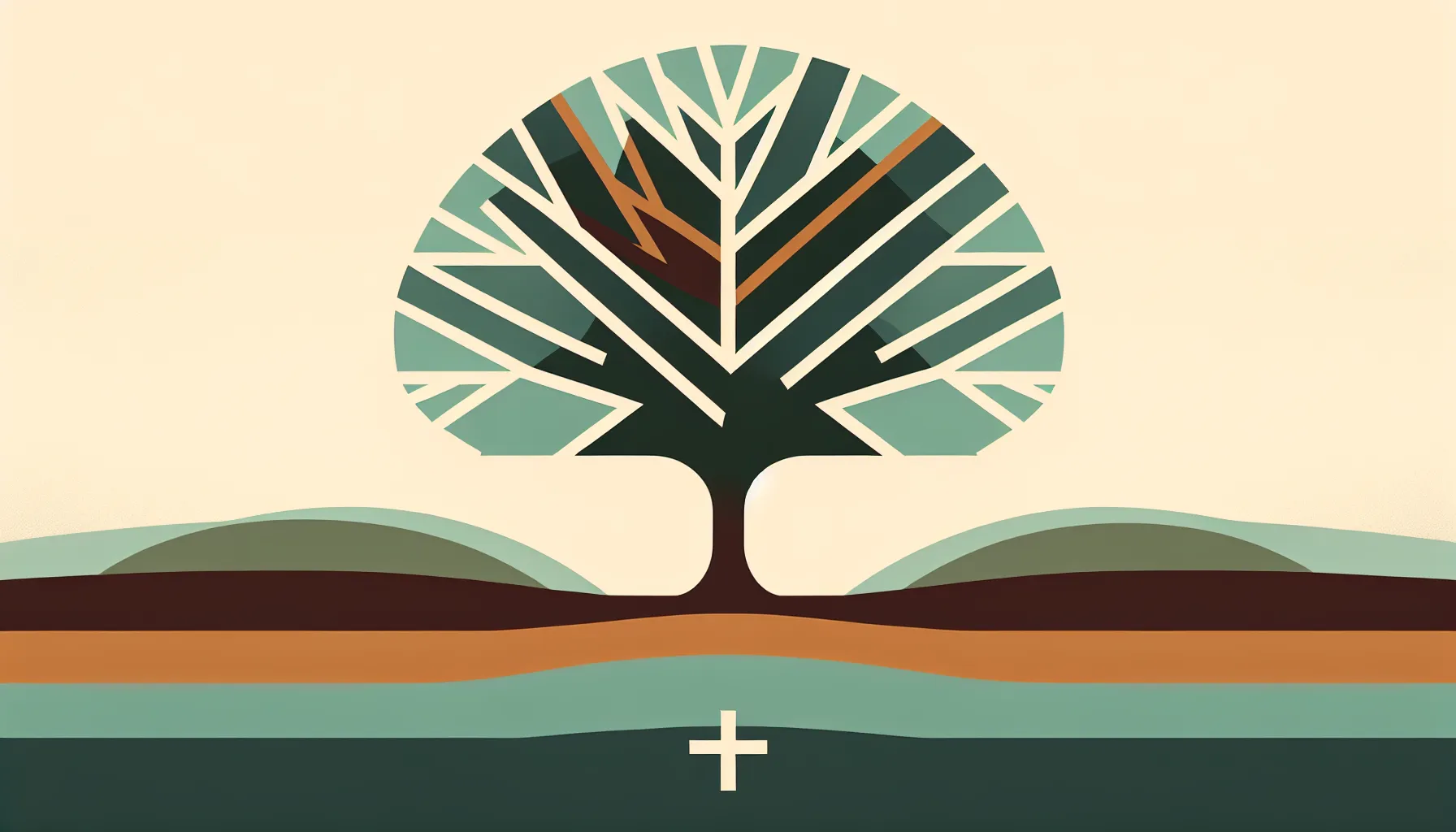 Minimalist oak tree symbolizing Croatian homeland and cultural heritage