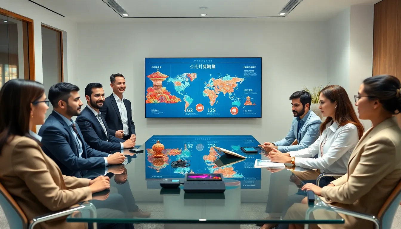 diverse professionals discussing Σινβανγ in a modern conference room.