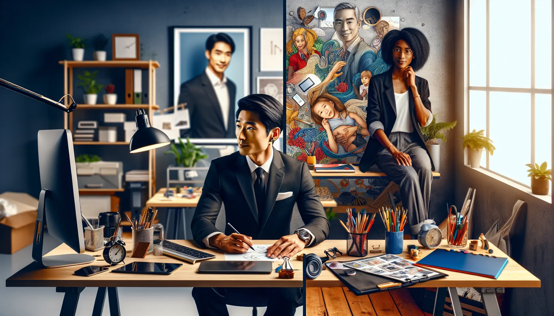 Comparison of full-time and contract work environments.