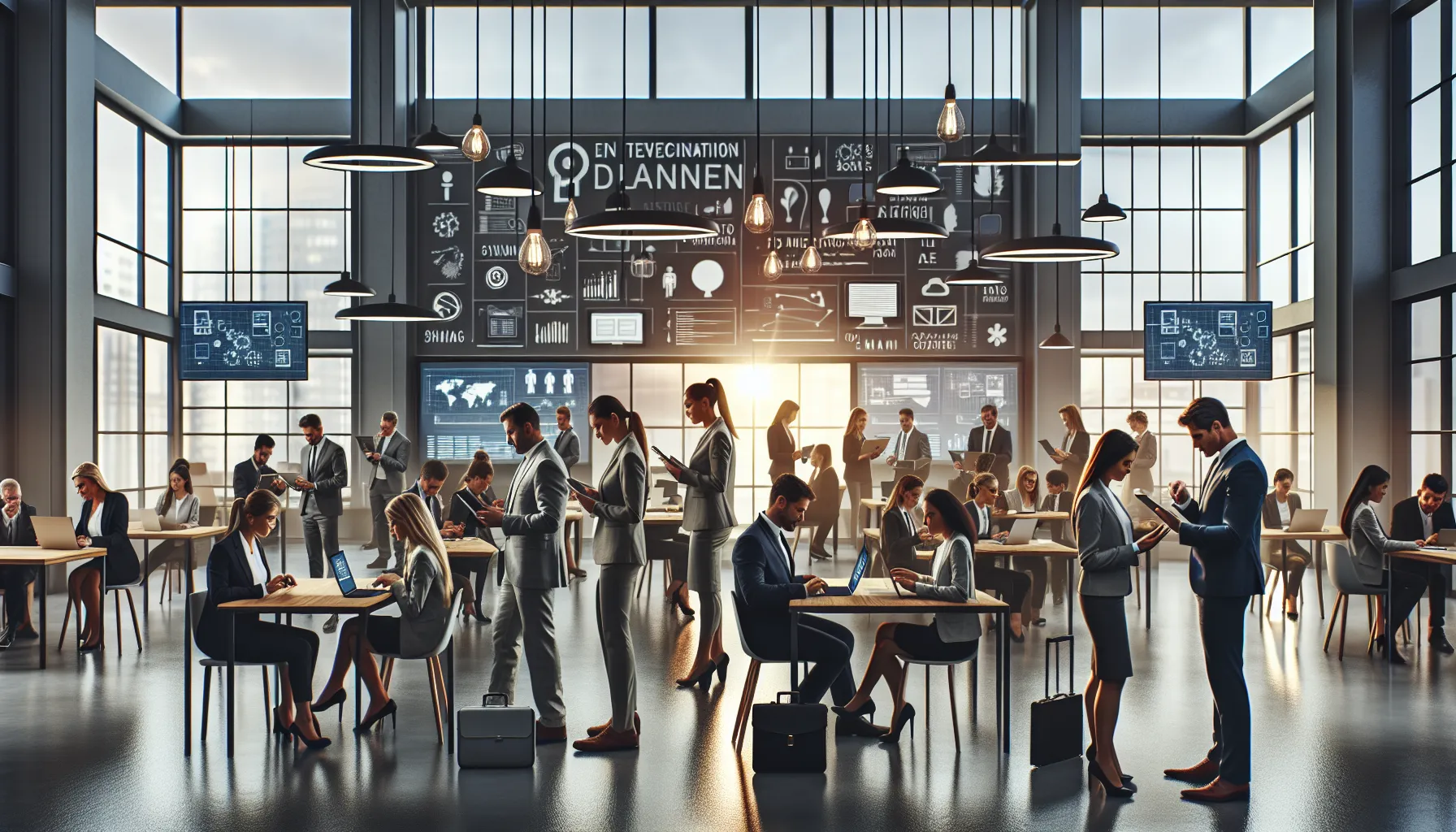 diverse team in a modern classroom applying innovative educational concepts.