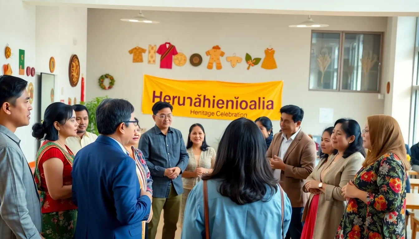 diverse group discussing Lẫunhthiendia in a community center.