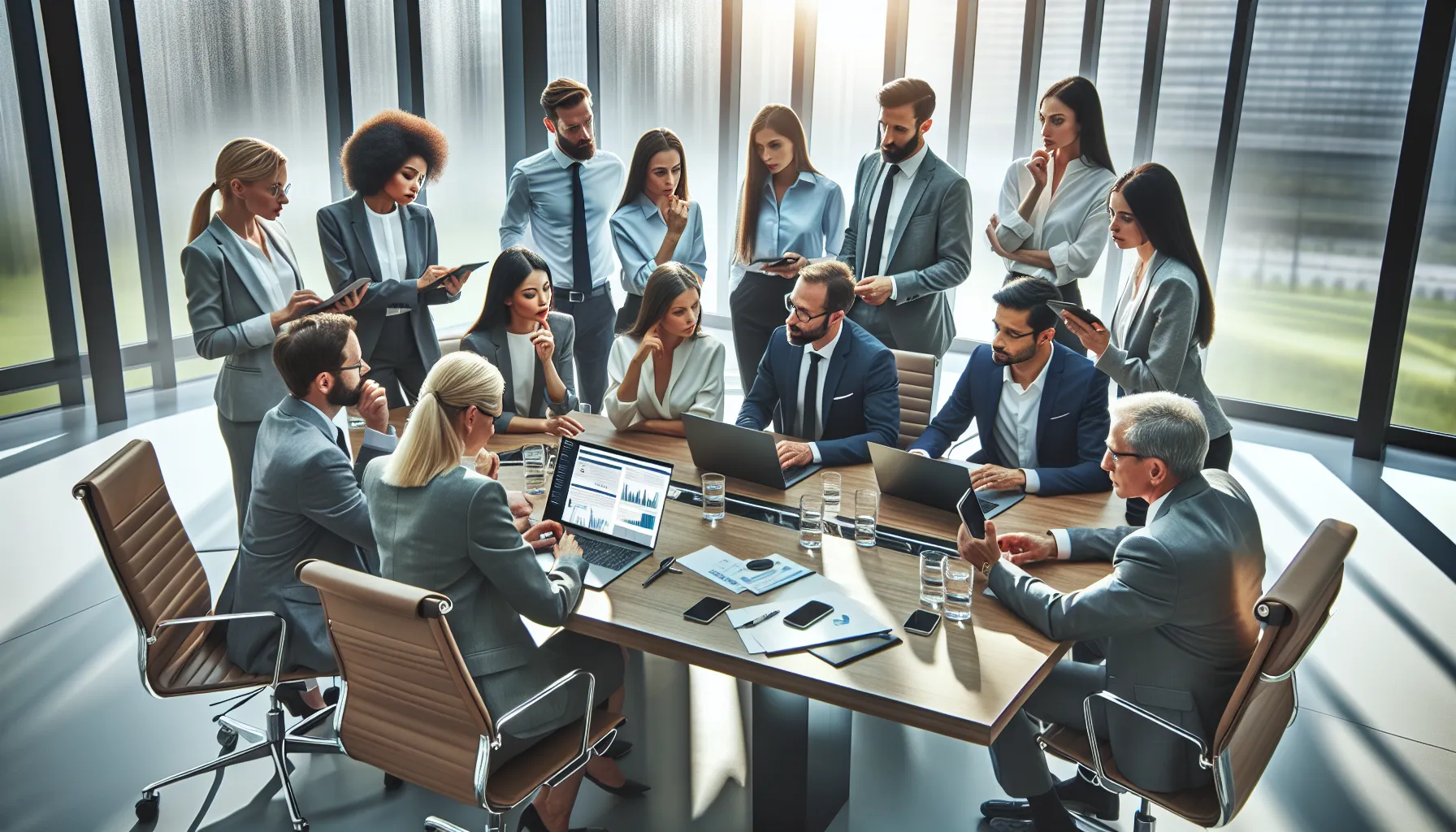 diverse team discussing phone number legitimacy in a modern office.