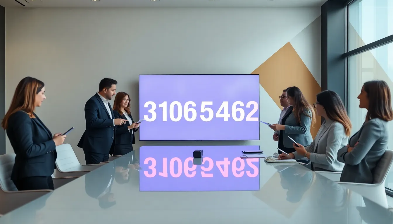 professionals discussing data representation in a modern office.