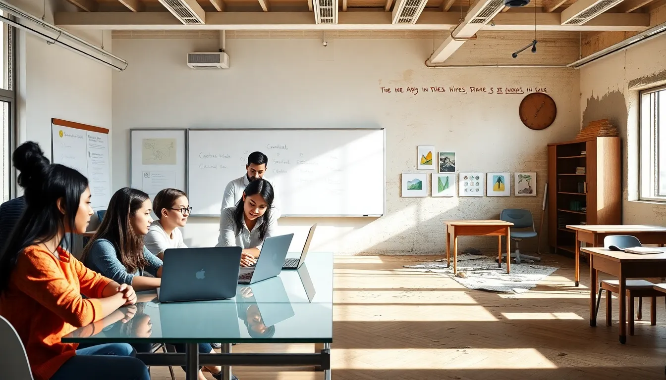 diverse students collaborating in a modern classroom highlighting educational inequality.
