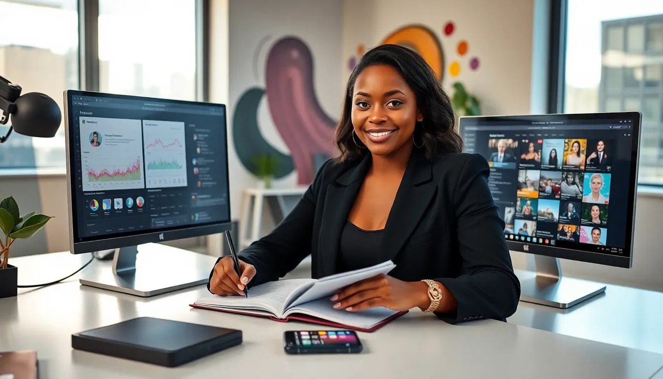 ColbyeDanielle working in a modern creative workspace.