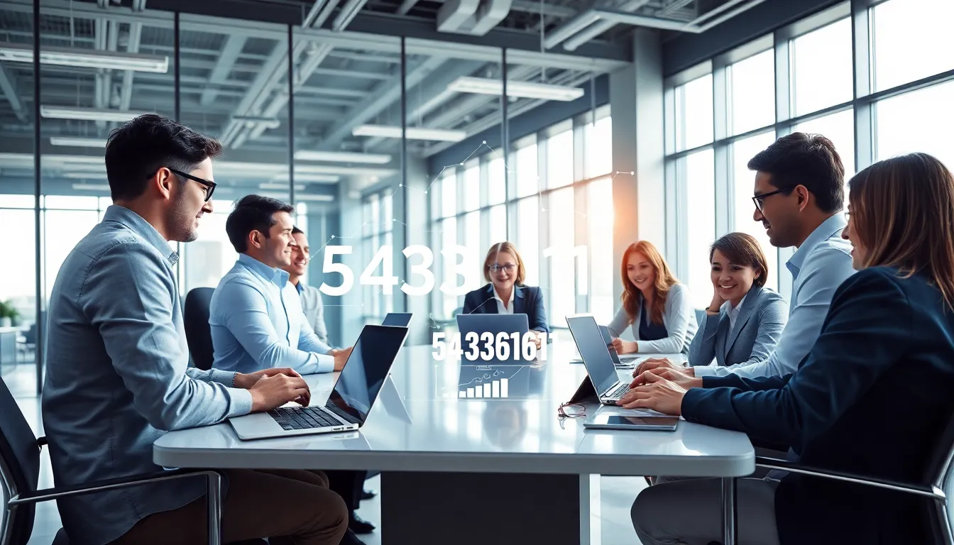 diverse team collaborating in a modern tech-focused office.
