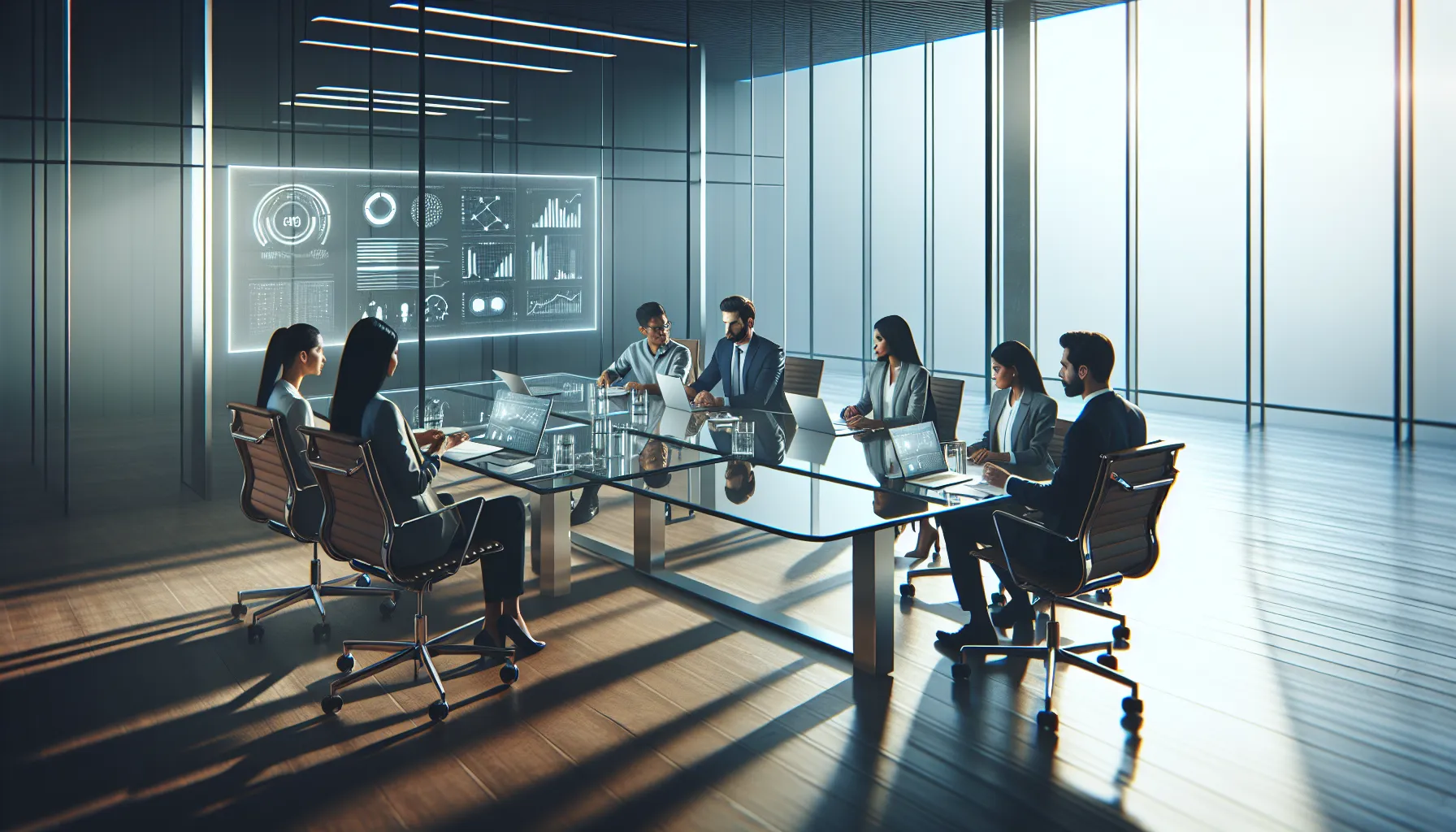 diverse team discussing the significance of numbers in a modern office.