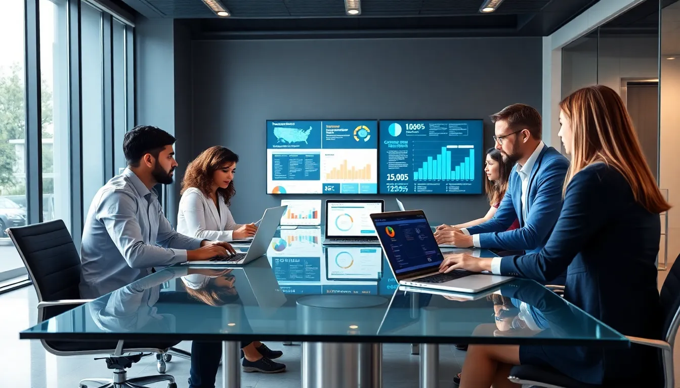 diverse team collaborating on consumer electronics ERP solutions.