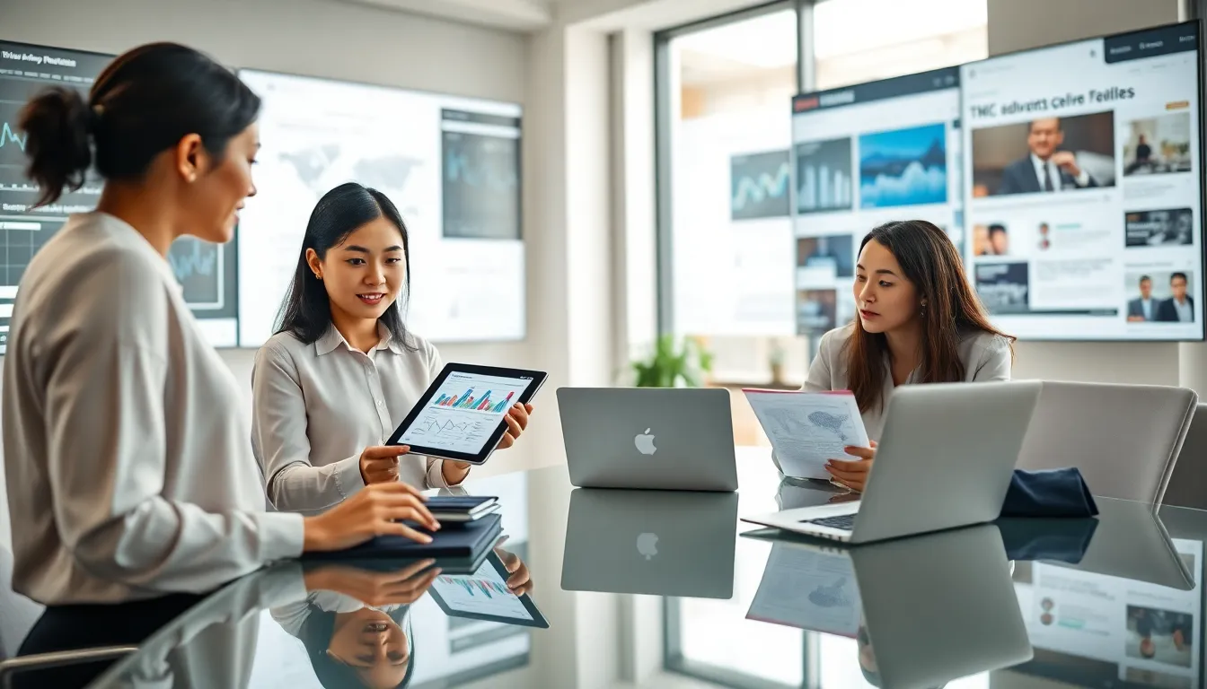 diverse professionals collaborating on tech-driven news insights.