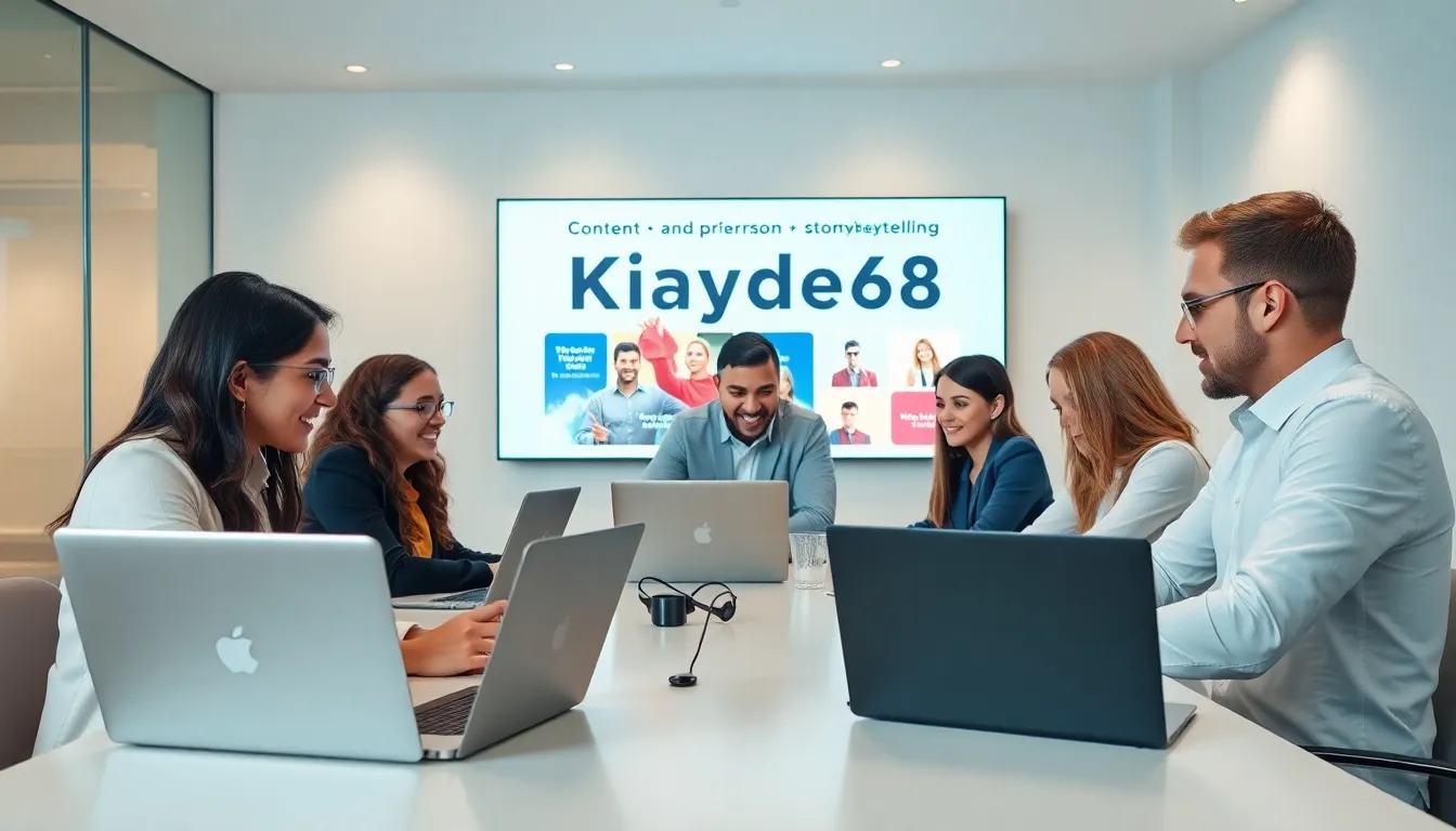 diverse professionals collaborating in a modern digital workspace.