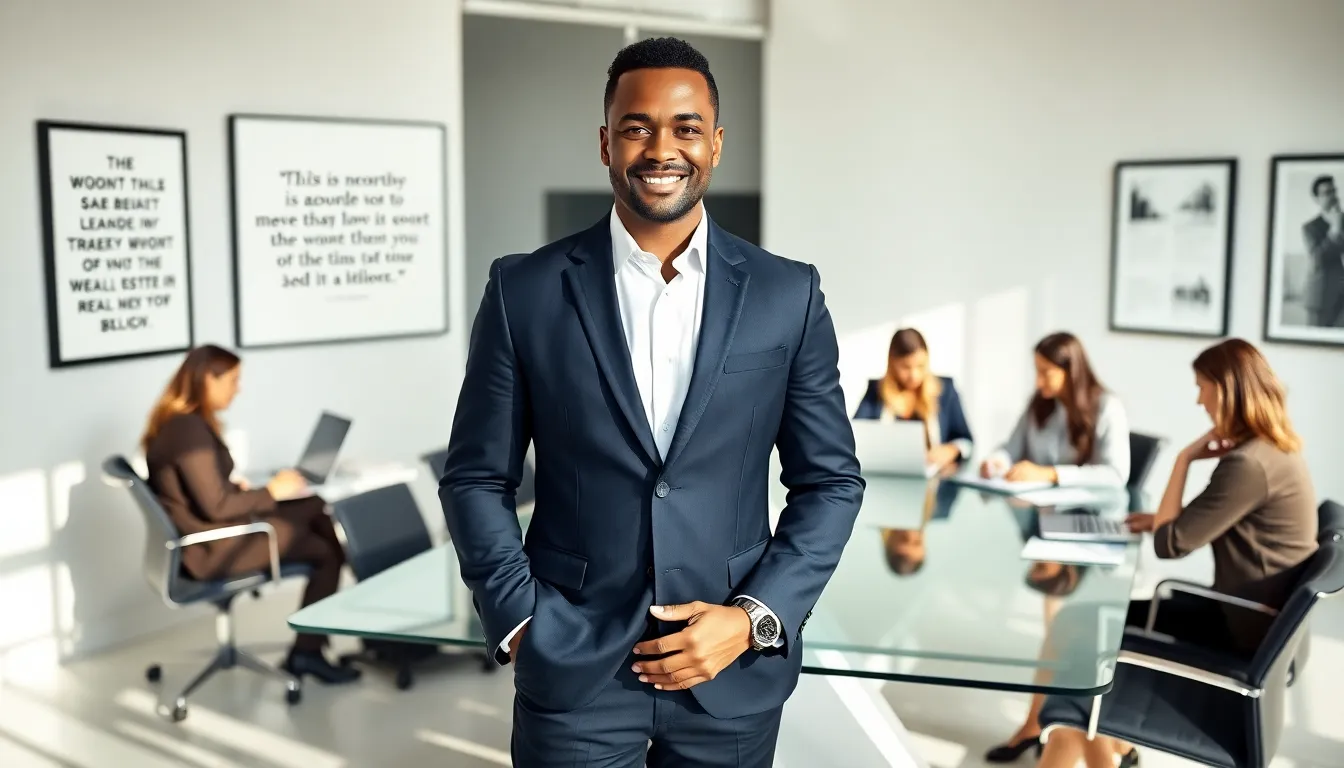 Timothy Williams in a modern office setting, exuding professionalism in real estate.