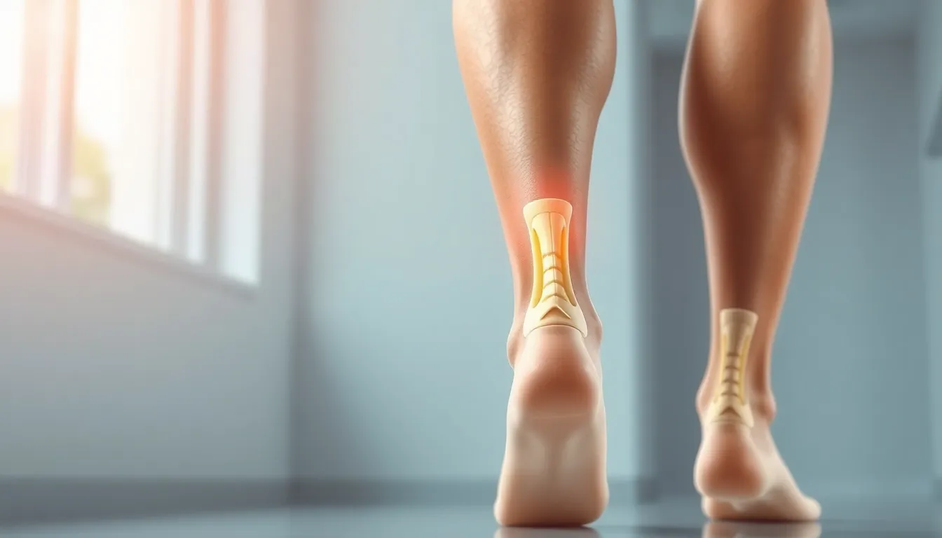 Detailed illustration of the Achilles tendon in a professional setting.