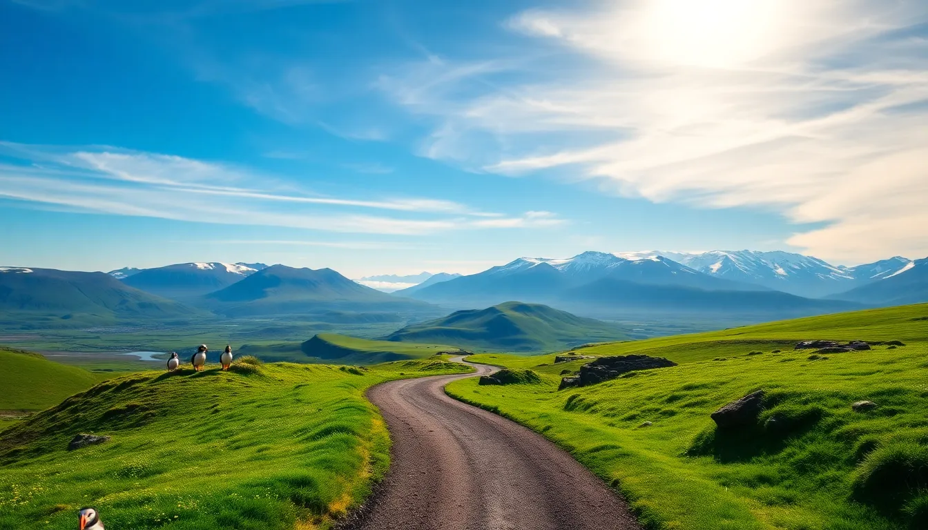 Idyllic Iceland landscape depicting seasonal beauty and wildlife.