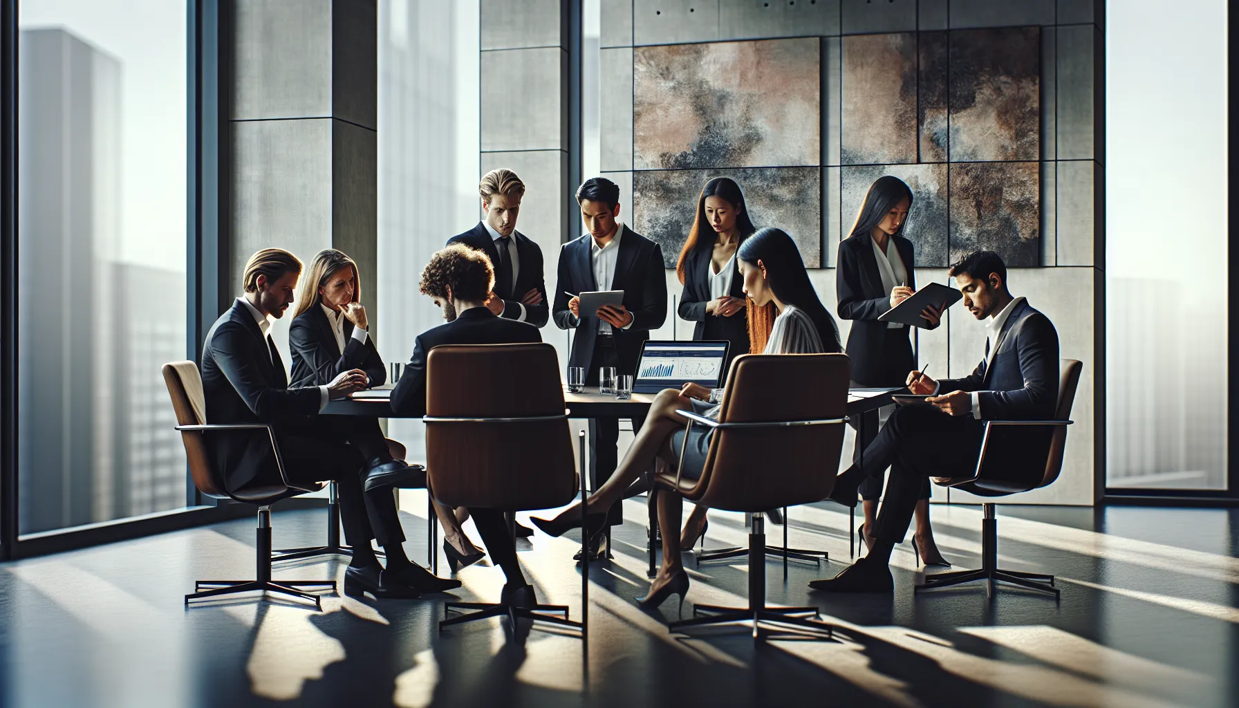 diverse team discussing data management challenges in a conference room.