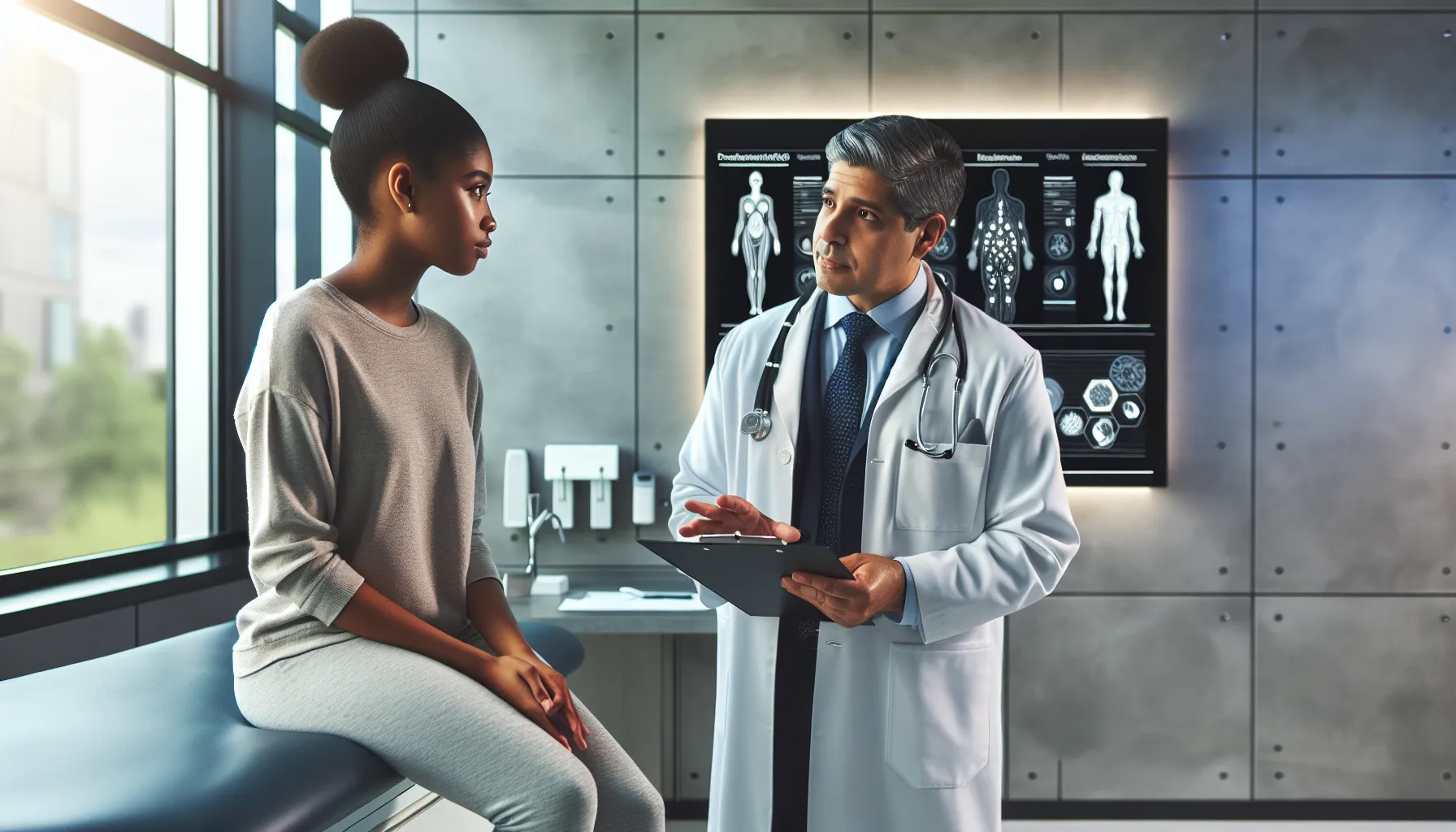 doctor consulting a patient about solmaniosis treatment options.