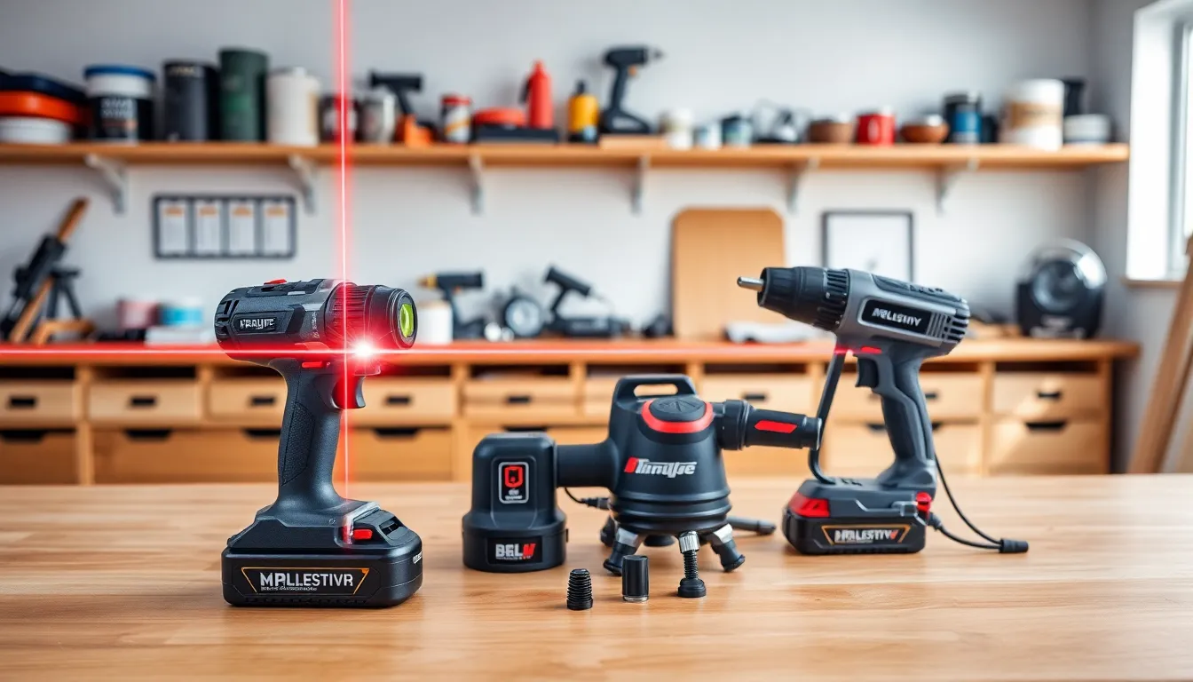 organized workshop with essential home improvement tools.