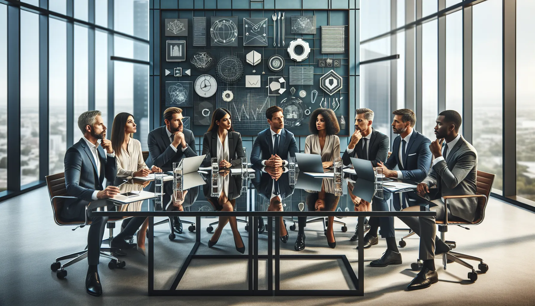 diverse team discussing technology challenges in a modern office.