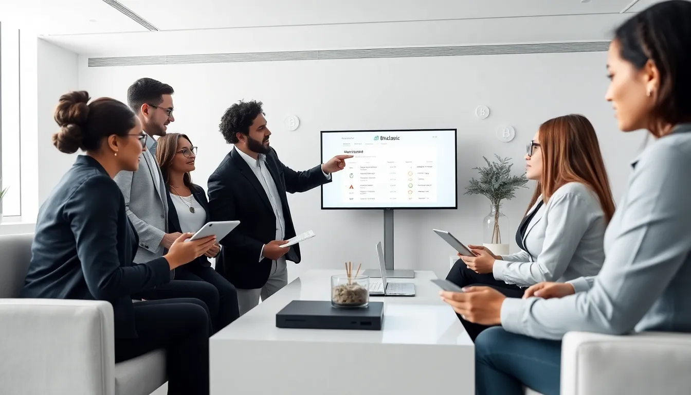 diverse professionals using Applewhite Bitclassic in a modern office.