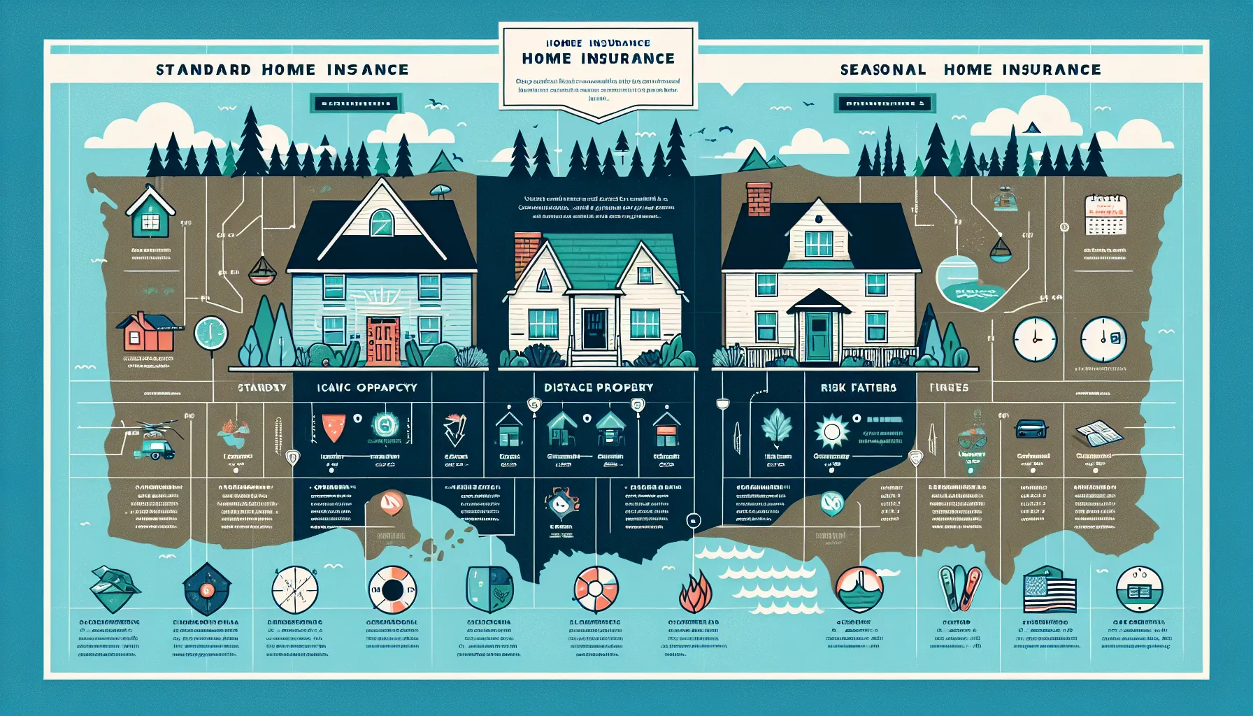 infographic comparing seasonal and standard home insurance in the USA