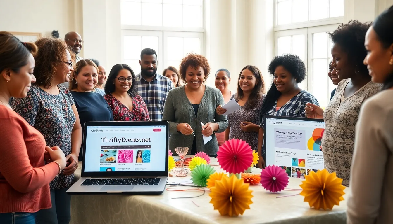 a diverse group learning budget-friendly event planning techniques in a community center.