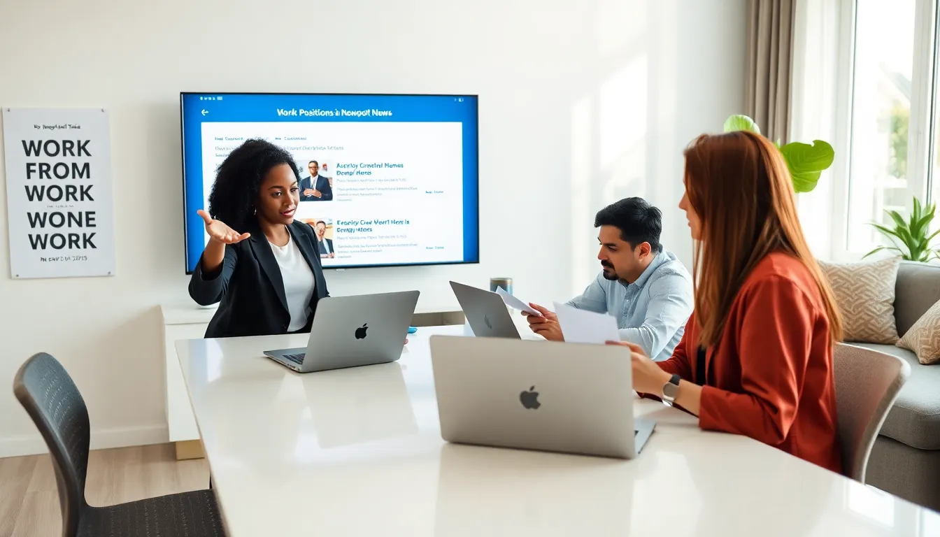diverse team collaborating in a modern home office for remote work opportunities.