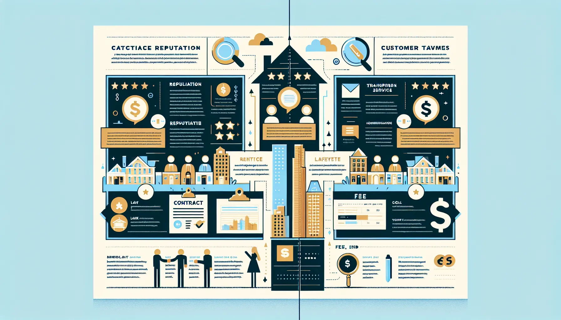 comparison illustration of choosing a Lafayette rent service team
