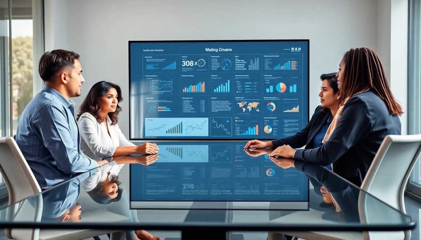diverse professionals discussing concepts in a modern conference room.