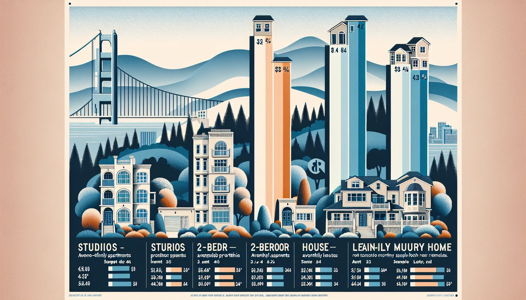 bar chart comparing average rent prices for different Danville property types
