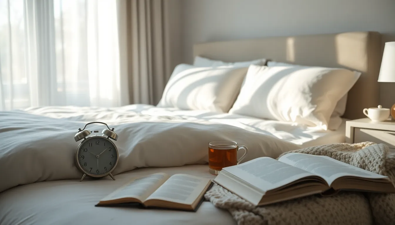 cozy bedroom with a comfortable bed and calming decor.