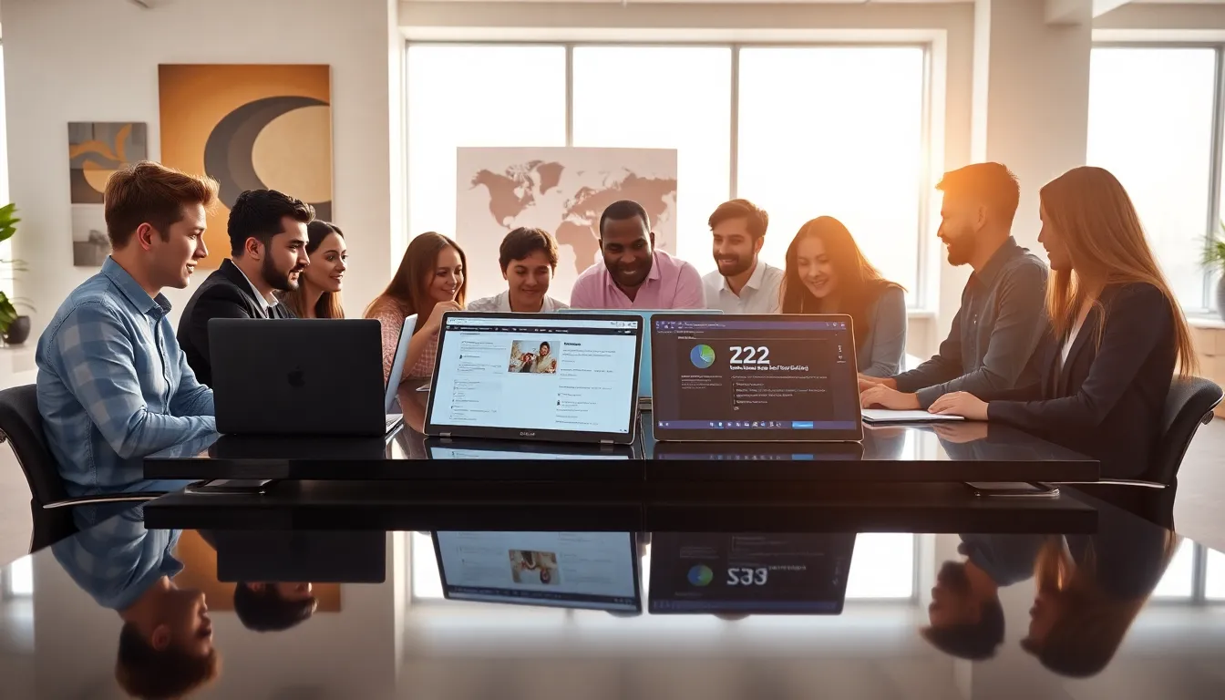 diverse team collaborating around CK2Generator tool in a modern office.