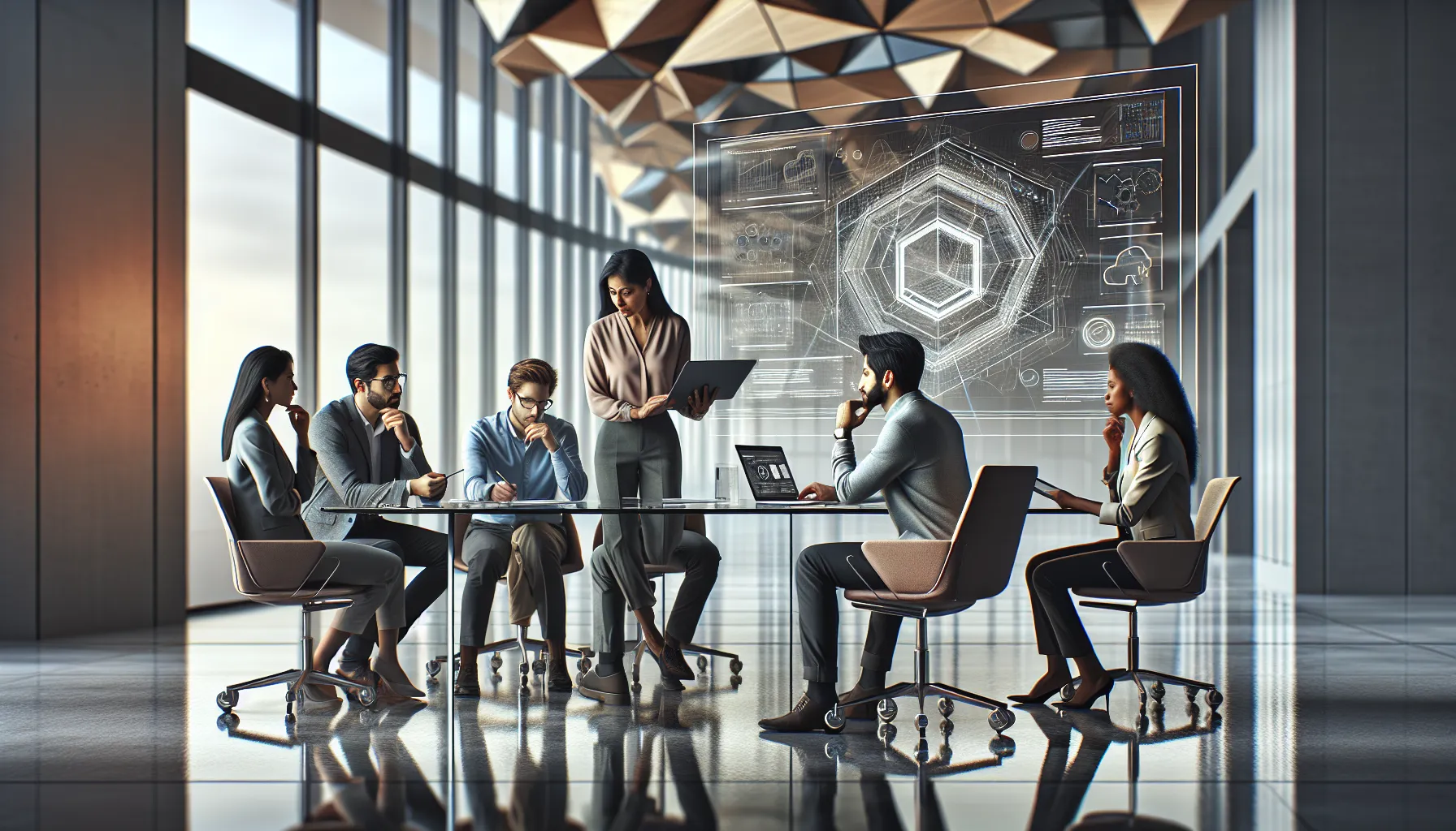 professionals discussing Dropbox error solutions in a modern office.