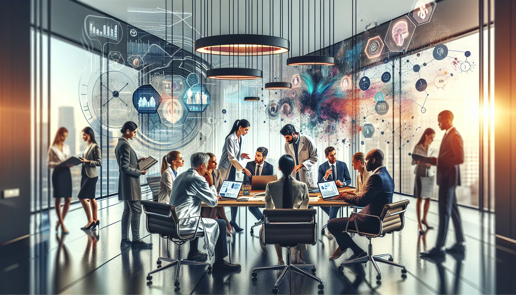 professionals collaborating in a modern office setting