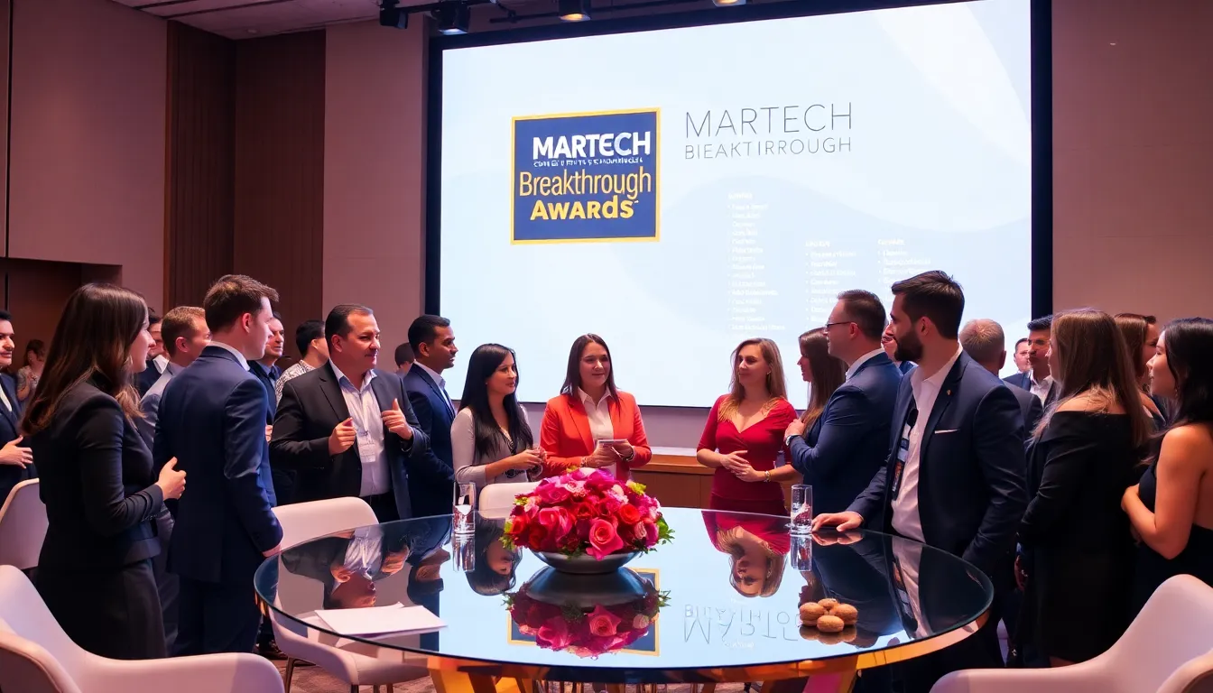 diverse attendees at the Martech Breakthrough Awards ceremony.