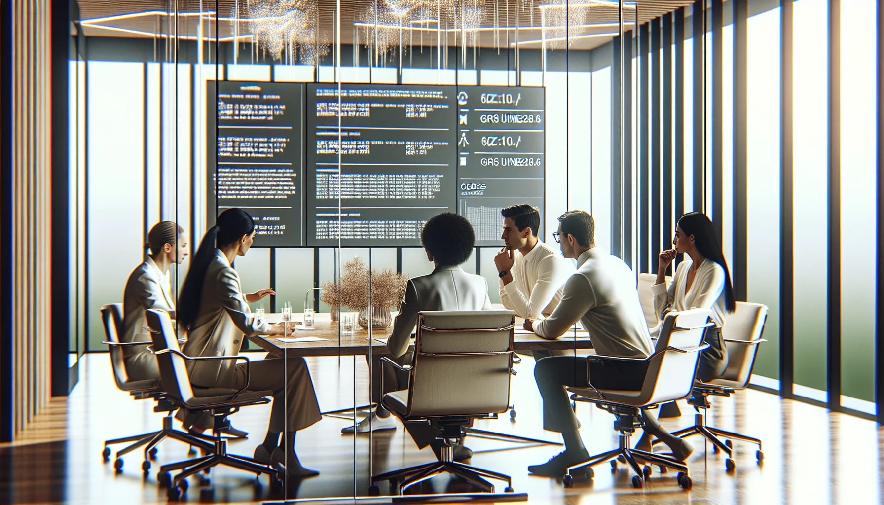 team discussing GRS Uine28.6 error codes in a modern office.