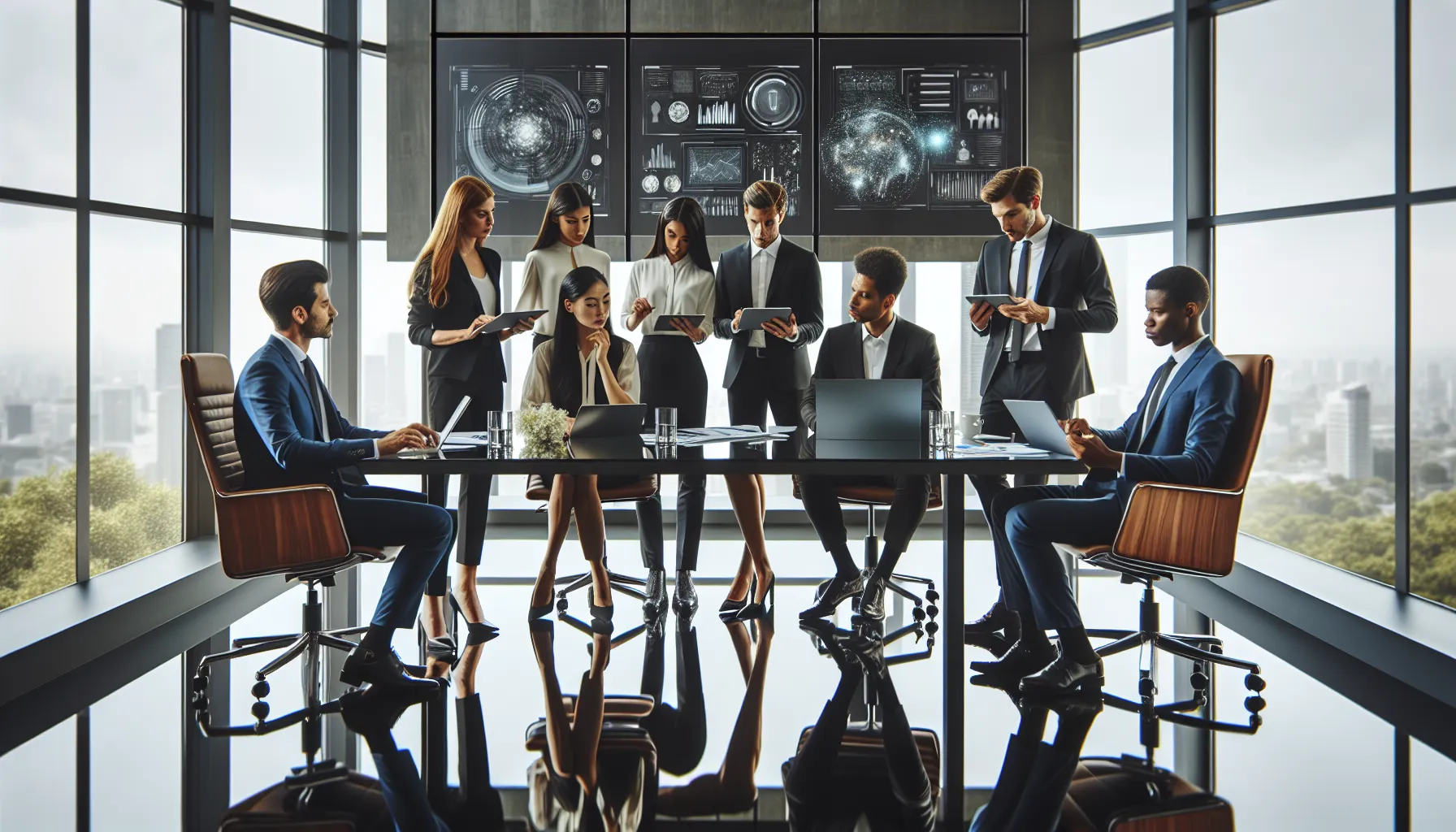 diverse team discussing Cbofeos in a modern office.