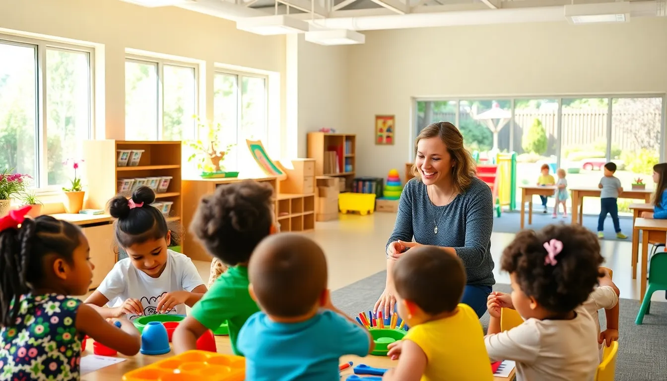 Children learning in a bright and inviting classroom at Brokaw Early Learning Center.