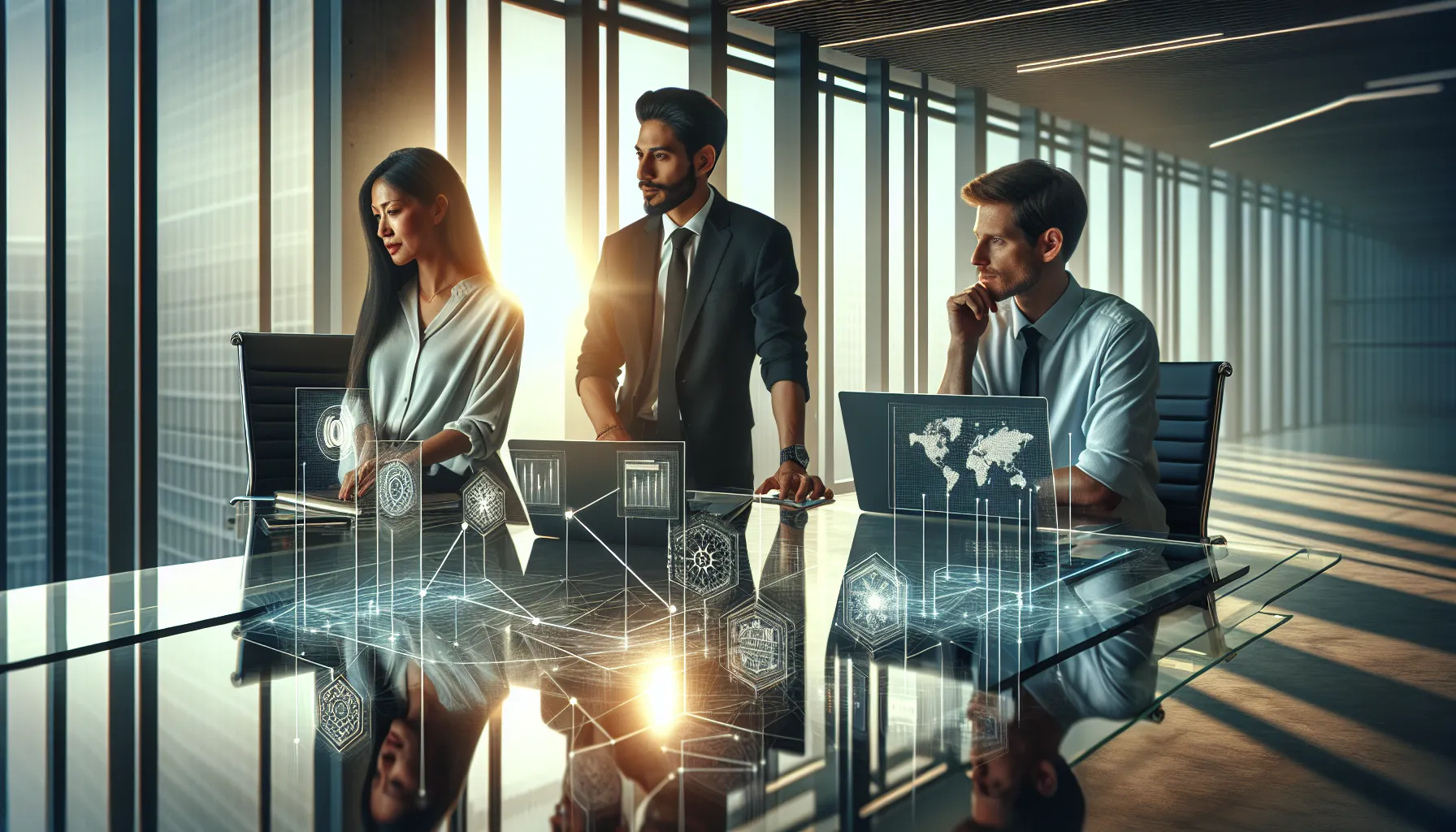 diverse professionals discussing Zillexit in a modern office setting.