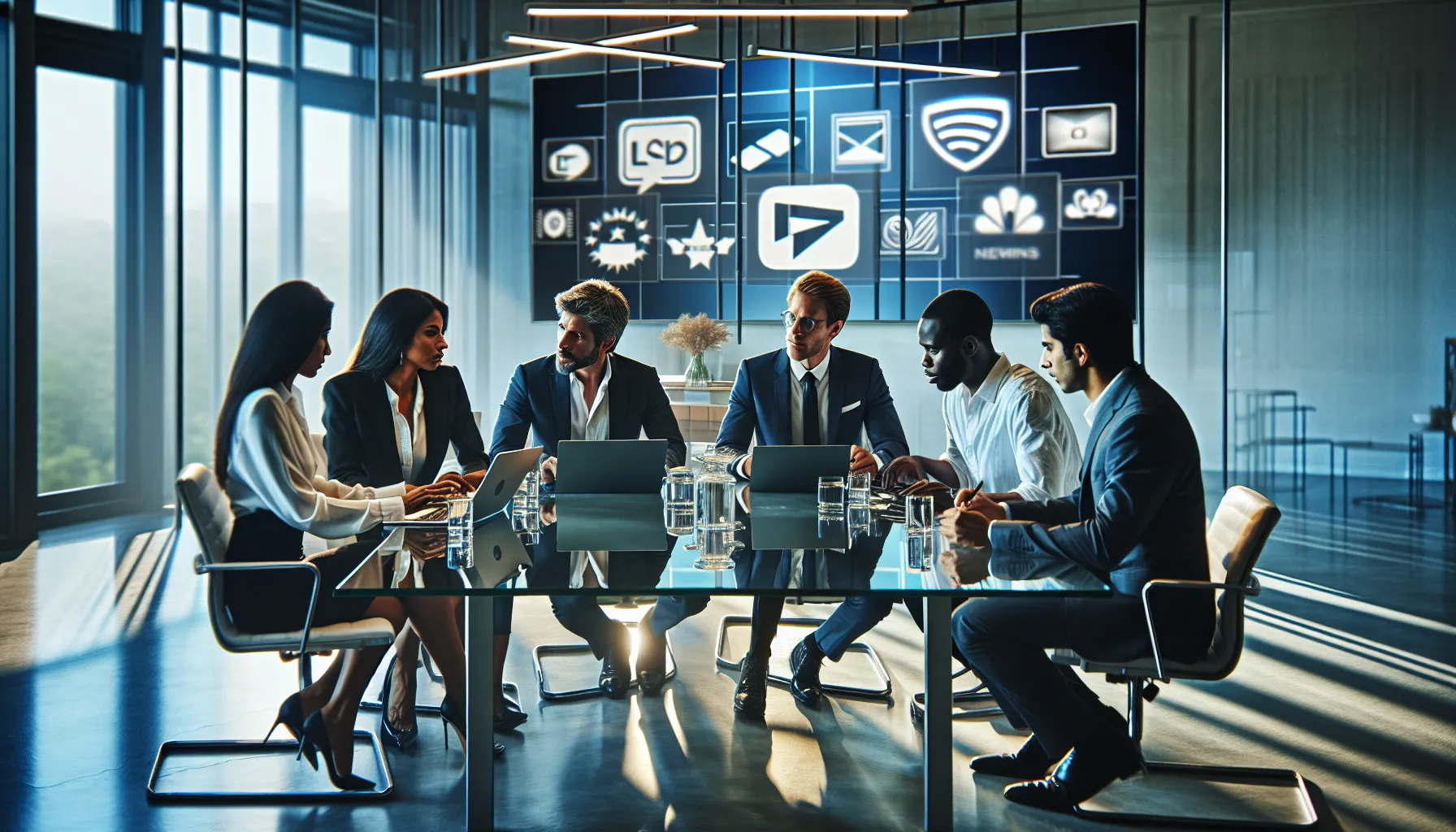 professionals discussing legal streaming alternatives in an office setting.